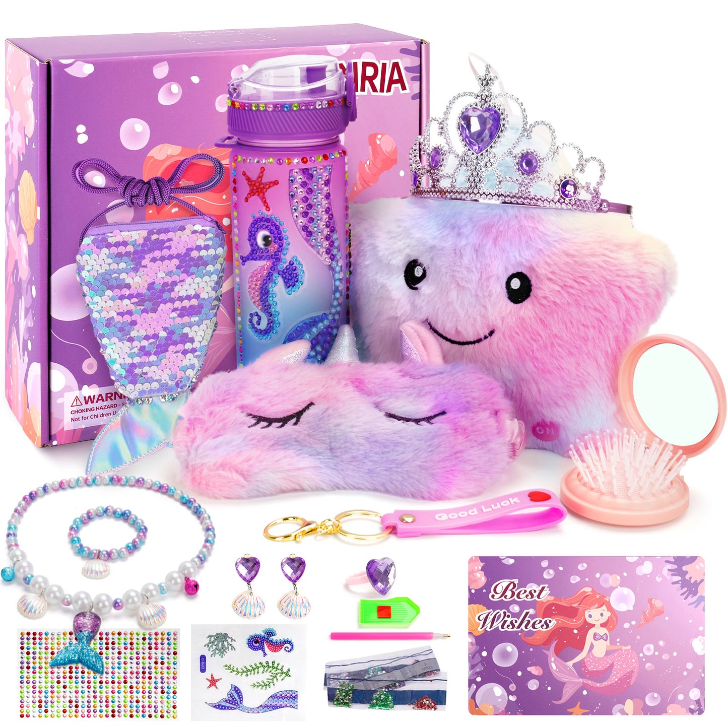 Jenria Mermaid Gift for Girls Toys Age 6-8, Easter Baskets for Kids, Birthday Gifts for Girls Age 3 4 5 6 7 8 9 10, Girl Toys, Birthday Gifts Set, for Daughter, Niece, Little Girl
