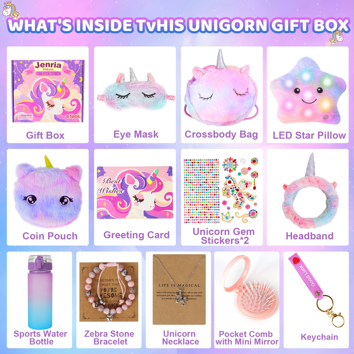 Jenria Unicorn Gifts for Girls Toys Age 6-8 Christmas Birthday Gifts for Girls Age 3 4 5 6 7 8 9 10 11 12 Years Old Girl Birthday Gift Ideas, Unicorn Toys for Girls, for Daughter, Niece, Granddaughter