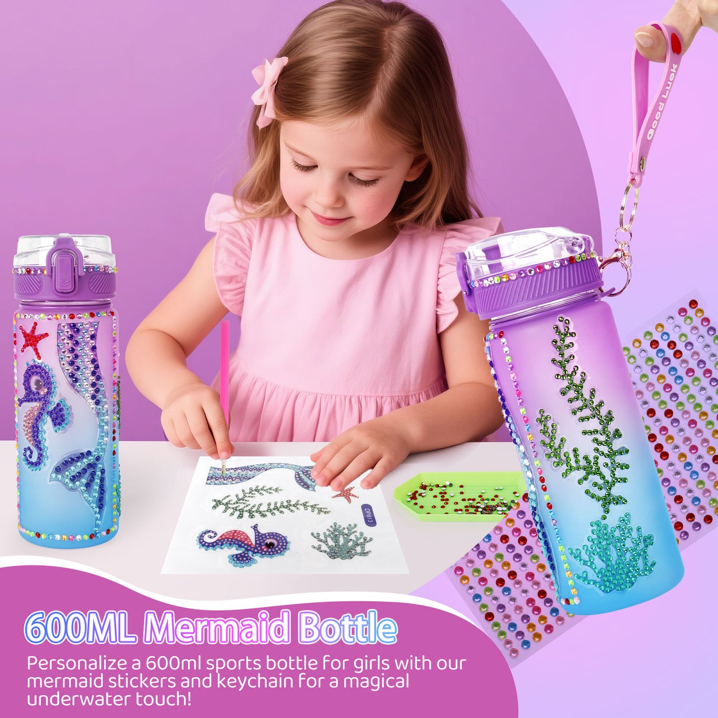 Jenria Mermaid Gift for Girls Toys Age 6-8, Easter Baskets for Kids, Birthday Gifts for Girls Age 3 4 5 6 7 8 9 10, Girl Toys, Birthday Gifts Set, for Daughter, Niece, Little Girl