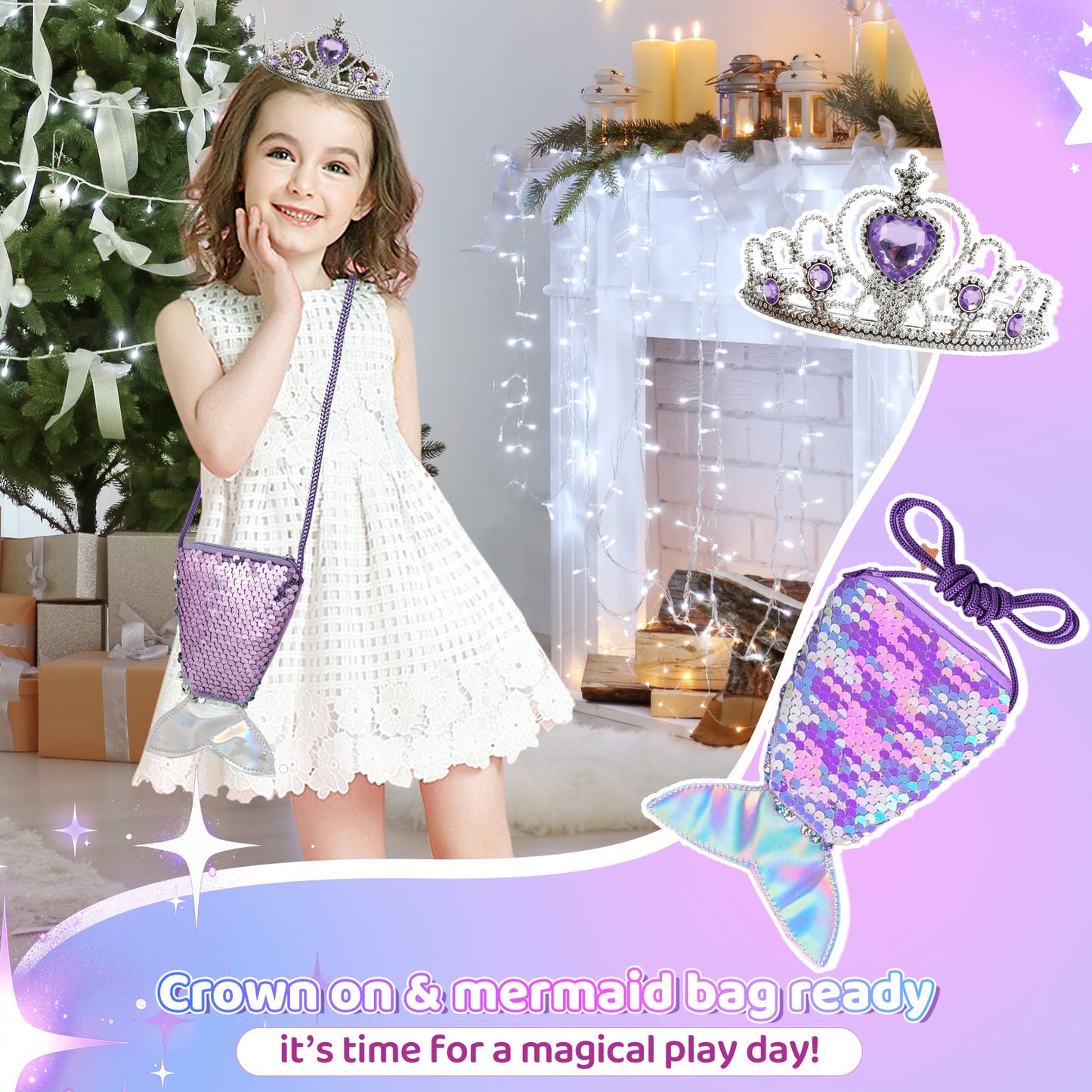 Jenria Mermaid Gift for Girls Toys Age 6-8, Easter Baskets for Kids, Birthday Gifts for Girls Age 3 4 5 6 7 8 9 10, Girl Toys, Birthday Gifts Set, for Daughter, Niece, Little Girl